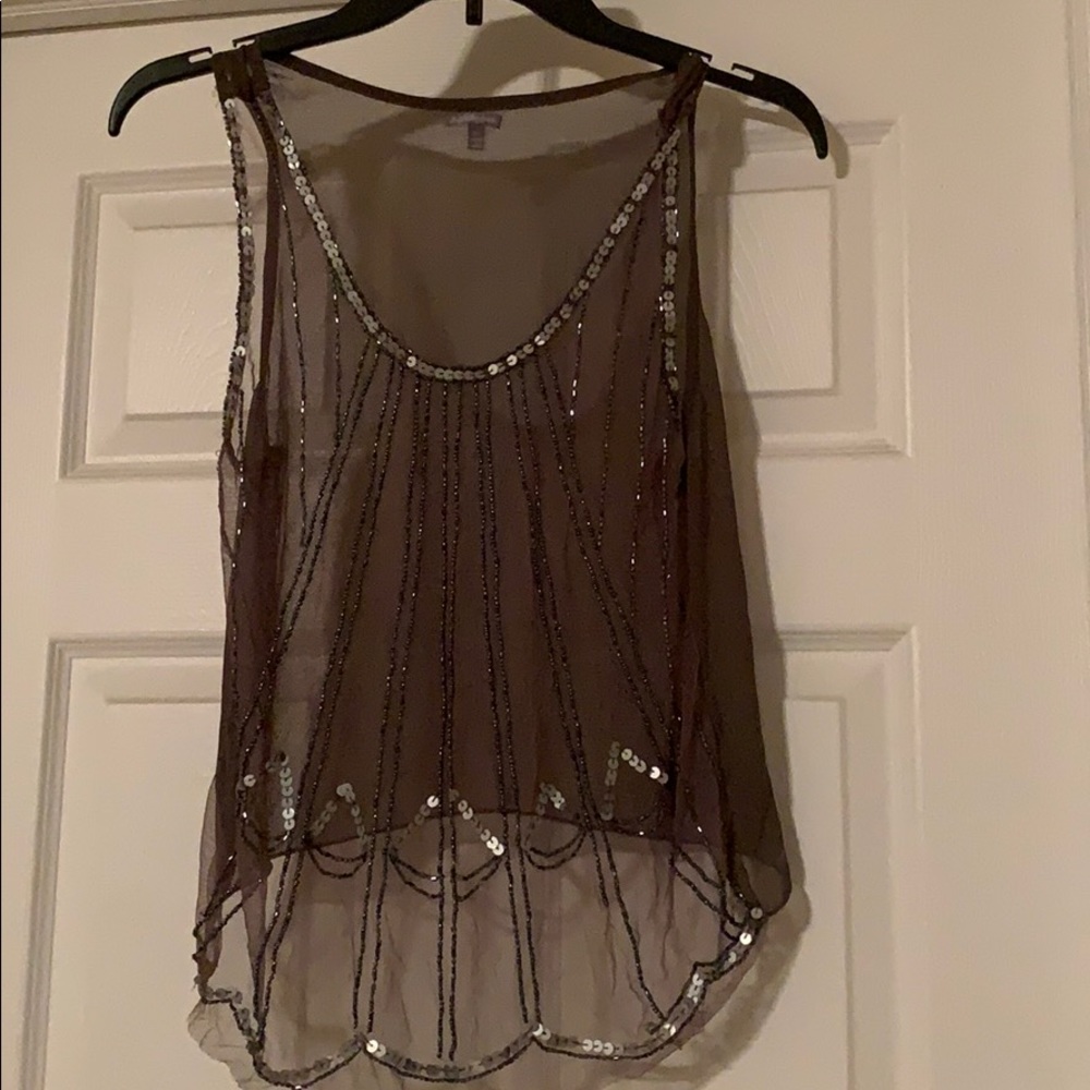 Gray sparkly tank top
